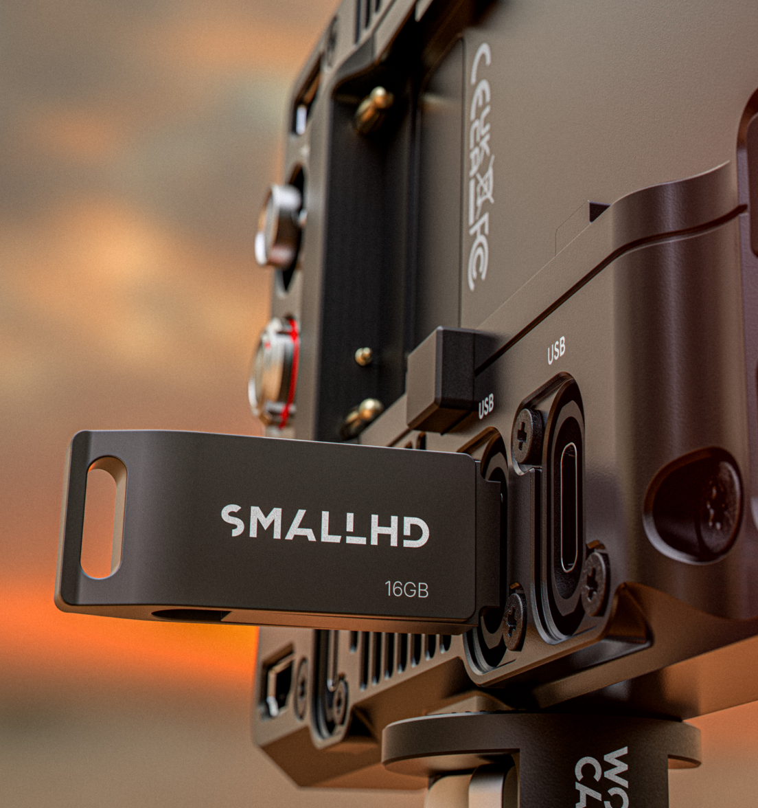 SmallHD Focus 504 with USB Thumb Drive for firmware, LUTs, and more